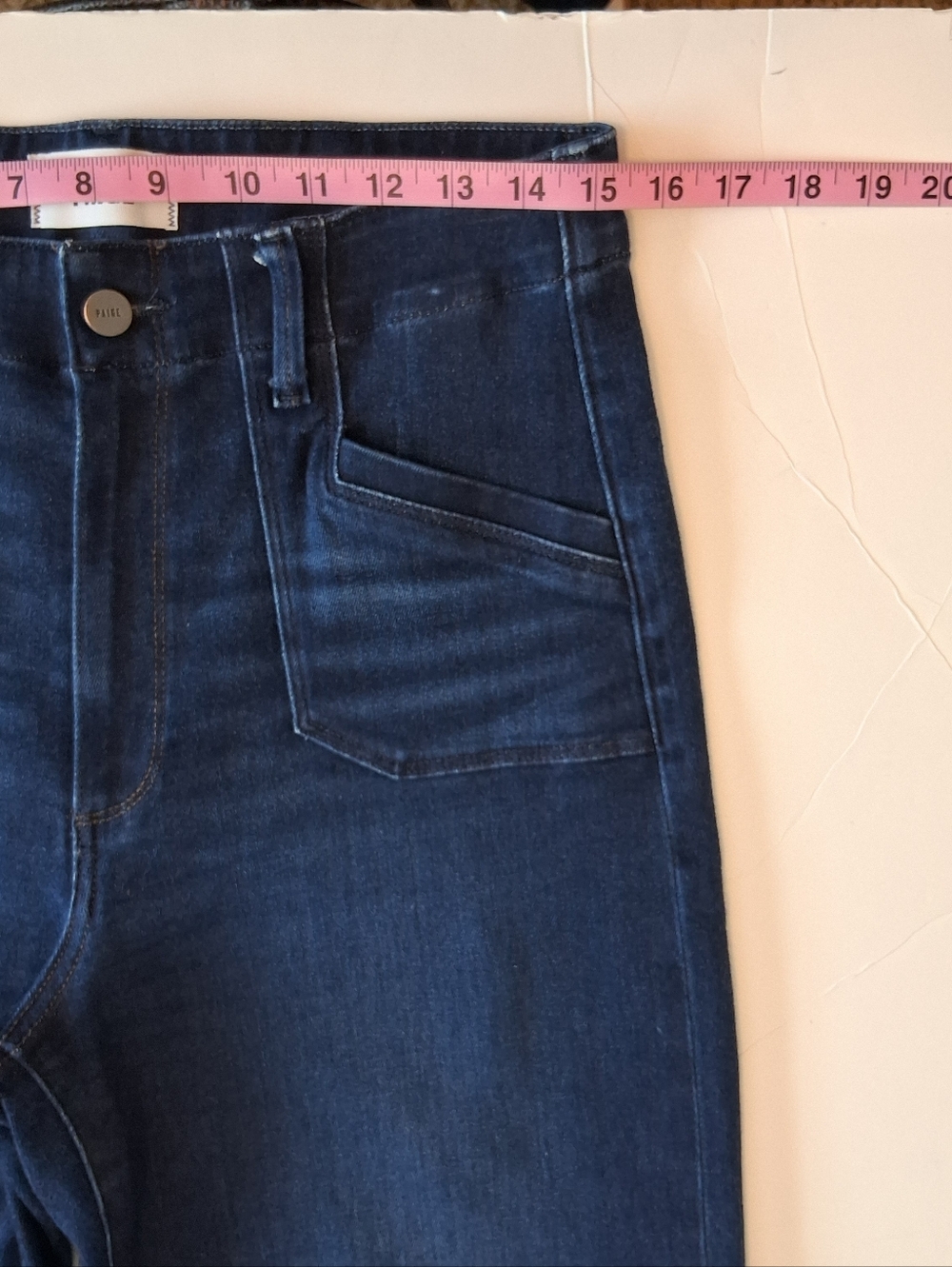 PAIGE Dark Blue High-Rise Wide Leg Jeans - Picture 12 of 16